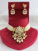 Shreyasi Choker Necklace Set-Ivory