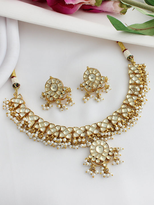 Bani Choker Necklace Set-Gold