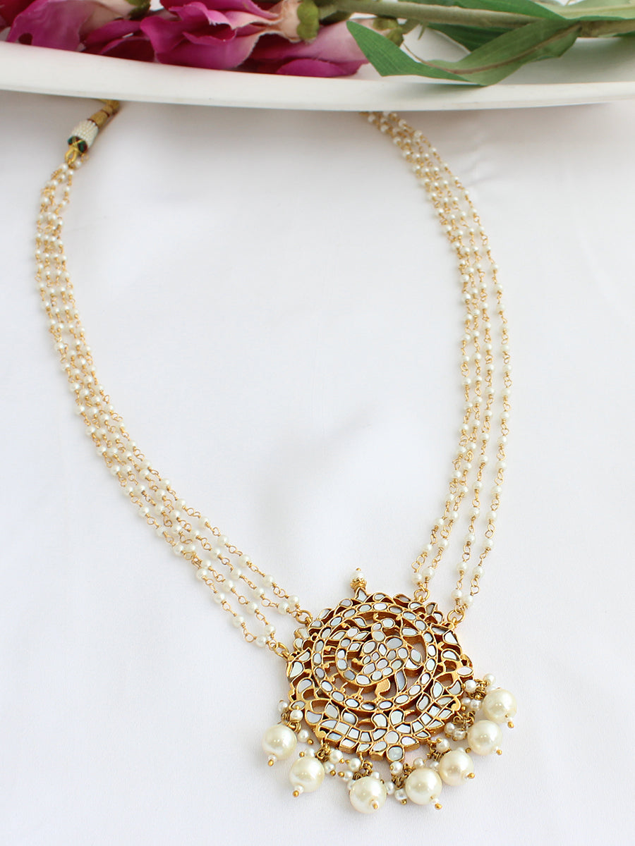 Ayana Pendant Long Necklace-Ivory