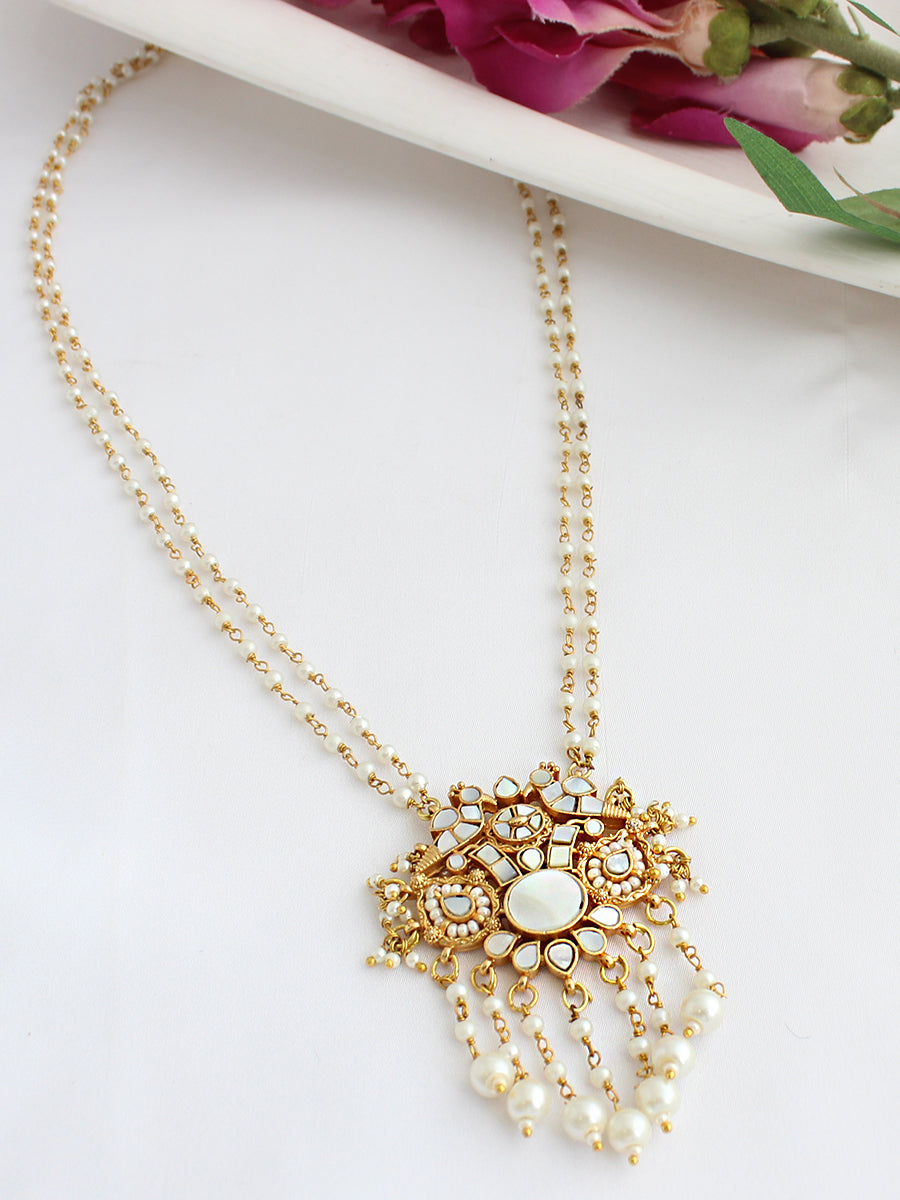 Ayanka Pendant Long Necklace-Ivory