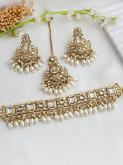 Aneeza Choker Necklace Set-Pearl