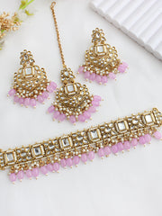 Aneeza Choker Necklace Set-lavender