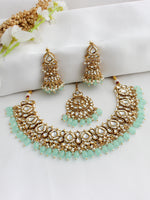 Avni Bib Necklace Set-Mint Green