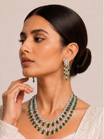 Rozina Layered Necklace Set-Green 