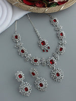 Ziana Necklace Set-Maroon