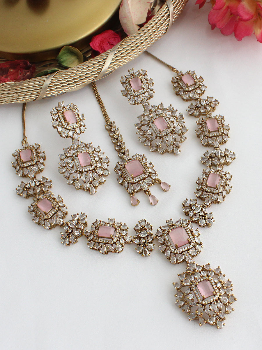 Ziana Necklace Set-Pastel Pink