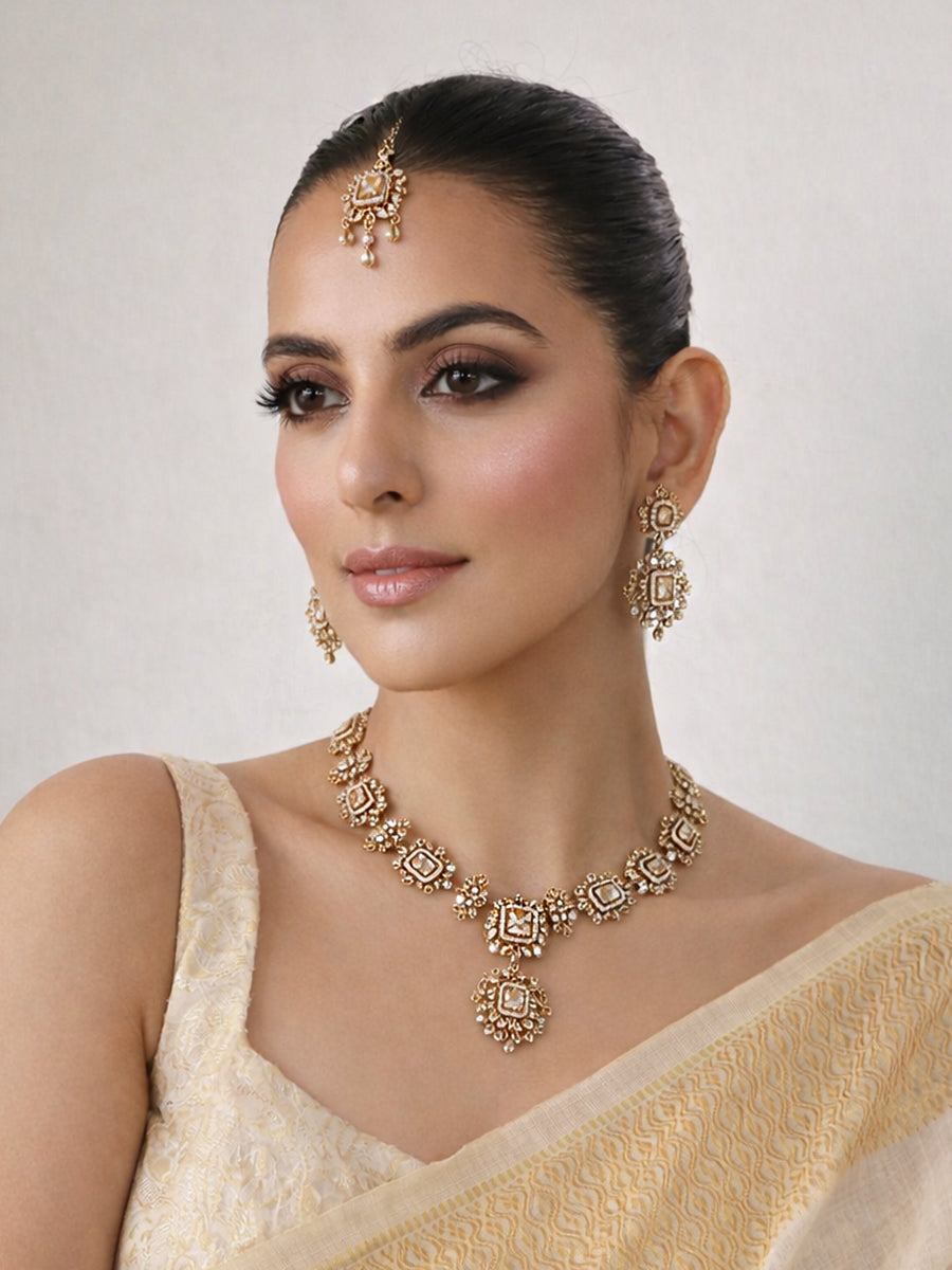 Ziana Necklace Set-White
