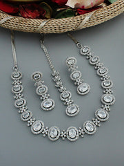Aneri Necklace Set-Silver