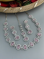 Aneri Necklace Set-Pastel Pink