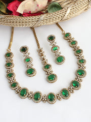 Aneri Necklace Set-Green