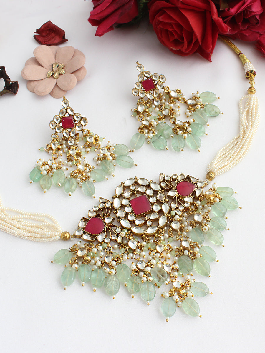 Kiara Necklace Set-Mint Green