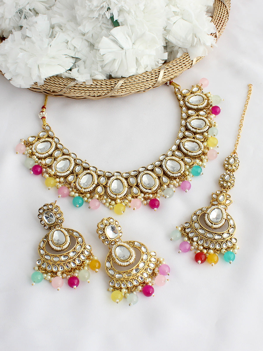 Manvika  Necklace Set-Multicolor