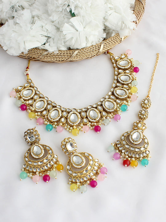Manvika  Necklace Set-Multicolor