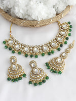 Manvika  Necklace Set-Green