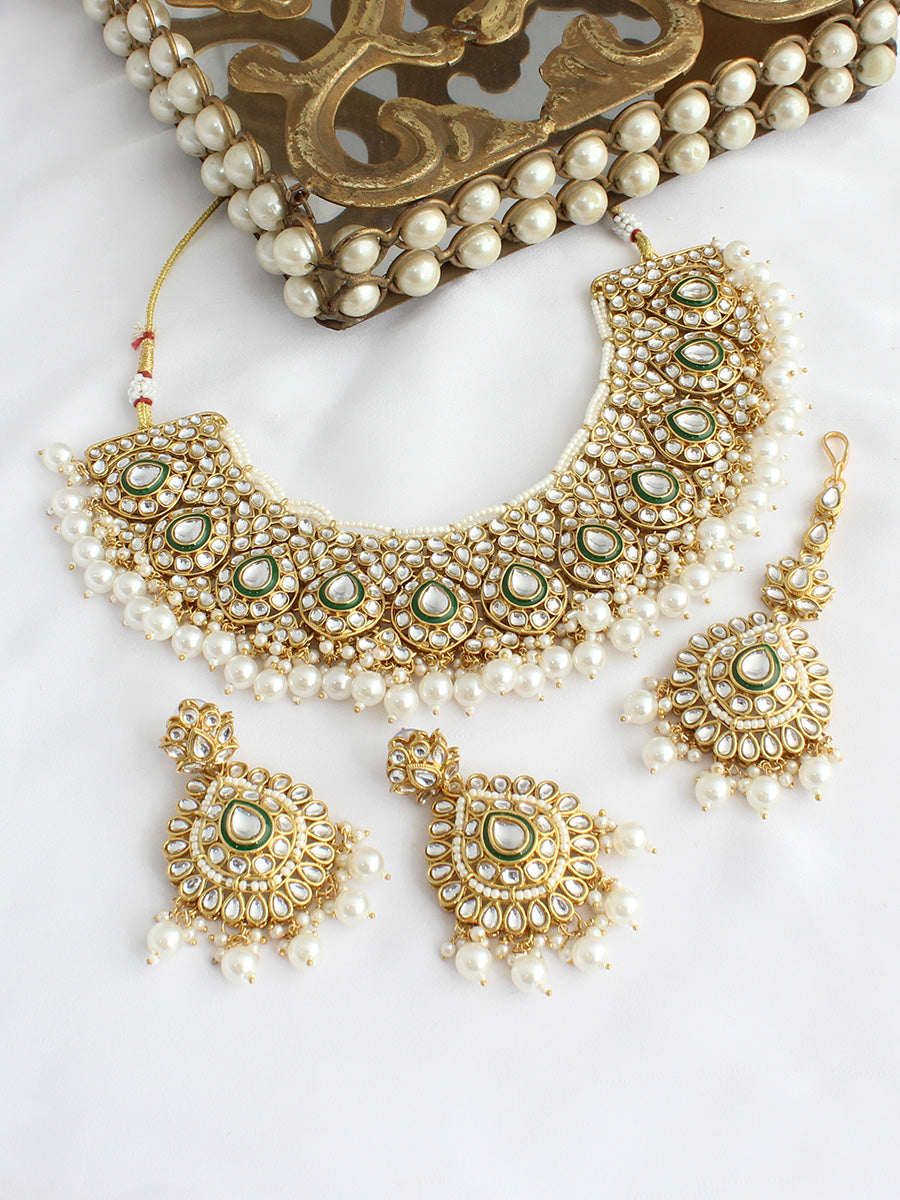 Niyati Necklace Set-Pearl
