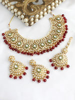 Niyati Necklace Set-Maroon