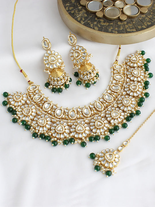 Vritee Necklace Set-Green