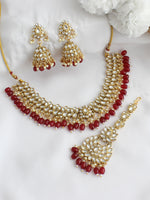 Dhwani Choker Necklace Set-Maroon