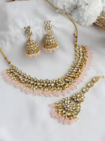 Dhwani Choker Necklace Set-Pastel Pink