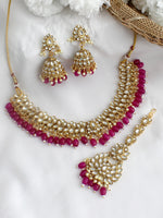 Dhwani Choker Necklace Set-Hot Pink