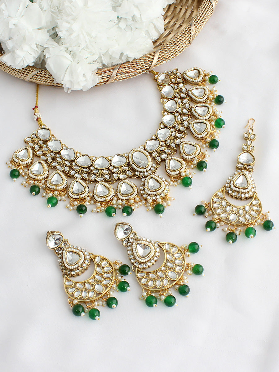 Shuchi Necklace Set-Green