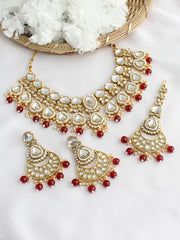 Shuchi Necklace Set-Maroon