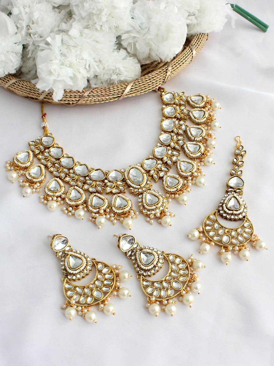 Shuchi Necklace Set-Pearl