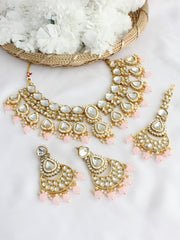 Shuchi Necklace Set-Pastel Pink