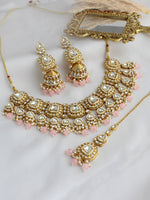 Anshika Necklace Set-Pastel Pink