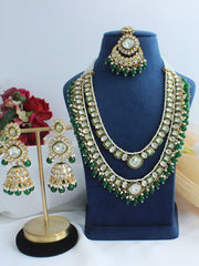 Avni Layered Necklace Set - Green
