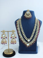 Avni Layered Necklace Set - Purple
