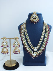 Avni Layered Necklace Set - Purple

