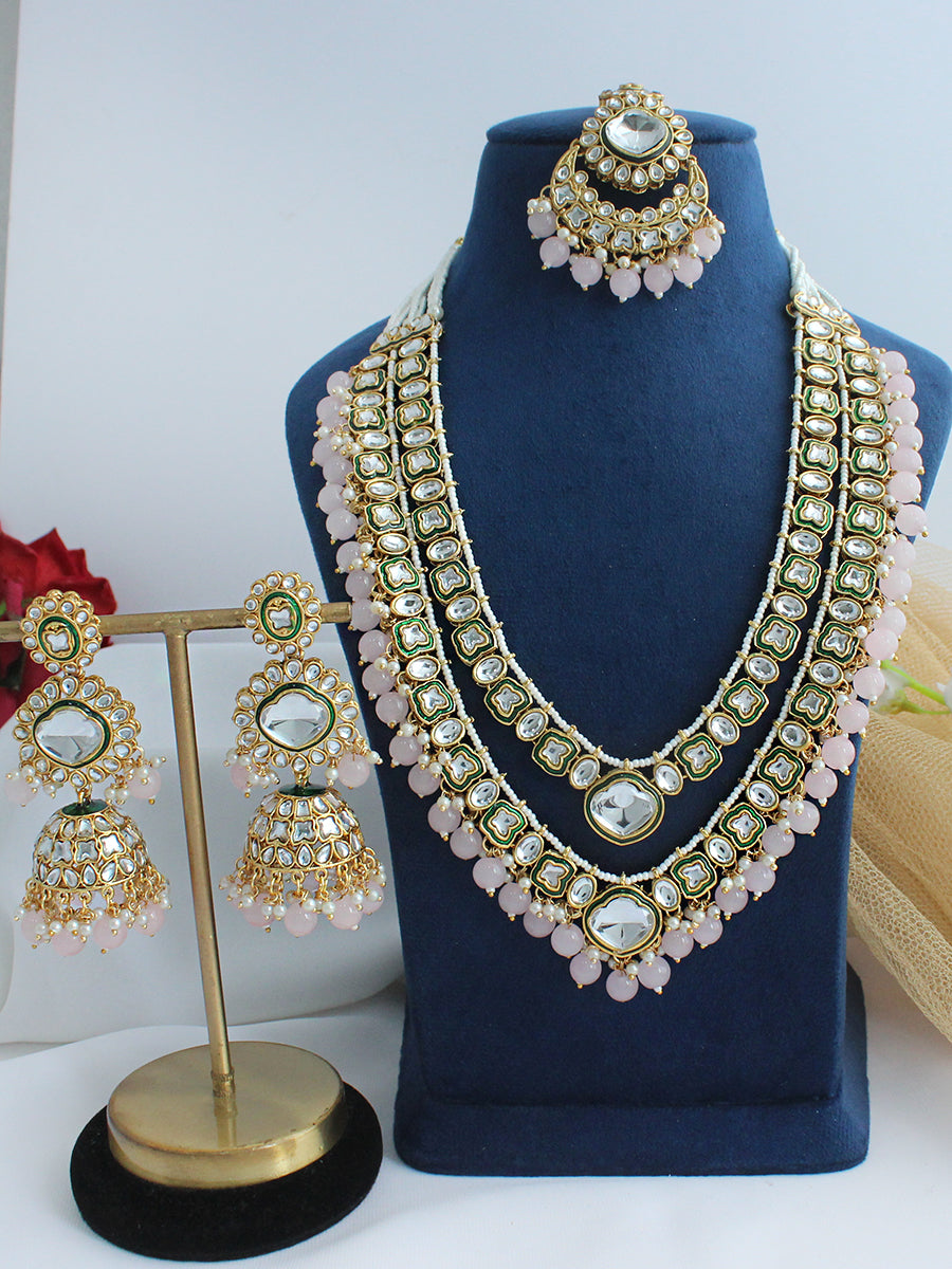 Avni Layered Necklace Set - Pastel Pin
k