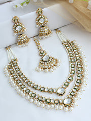 Avni Layered Necklace Set - White