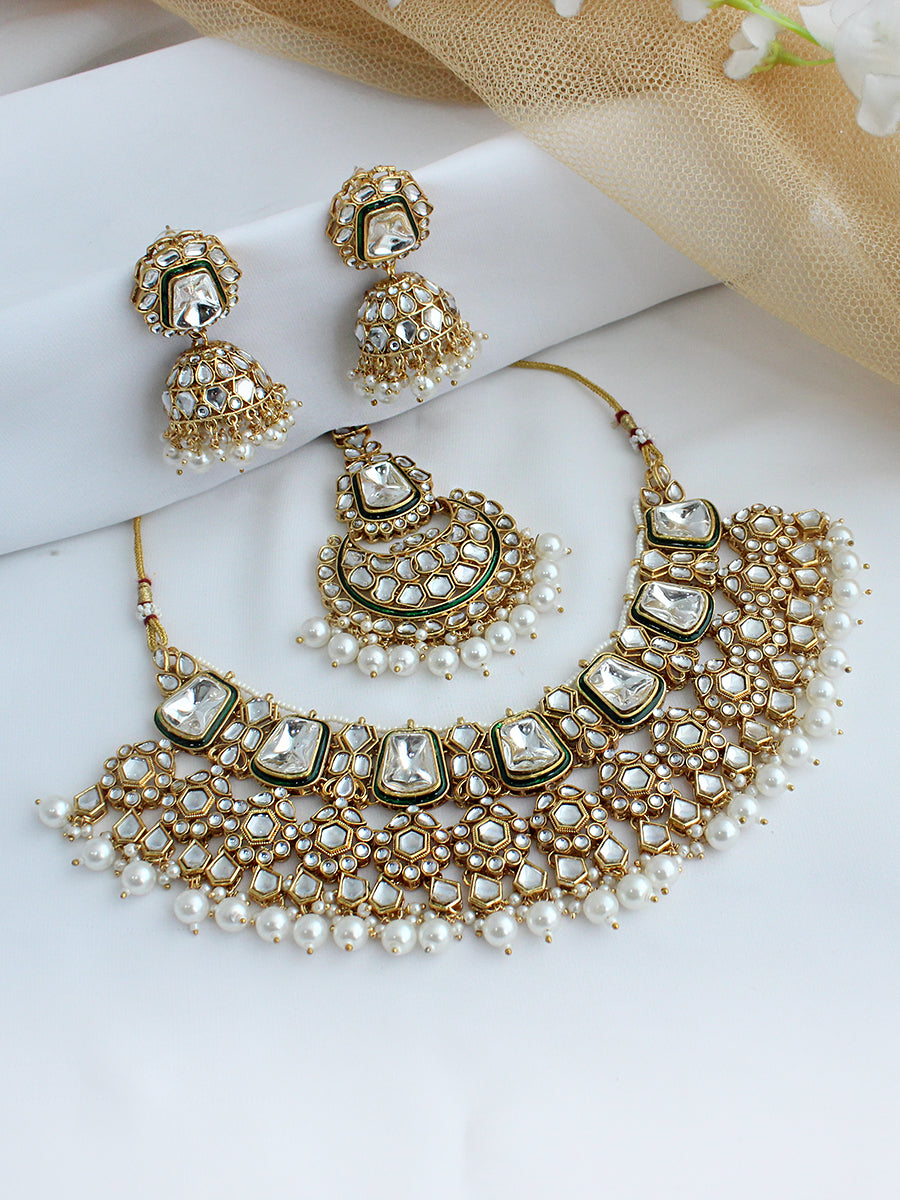 Aishwarya Necklace Set-Pearl
