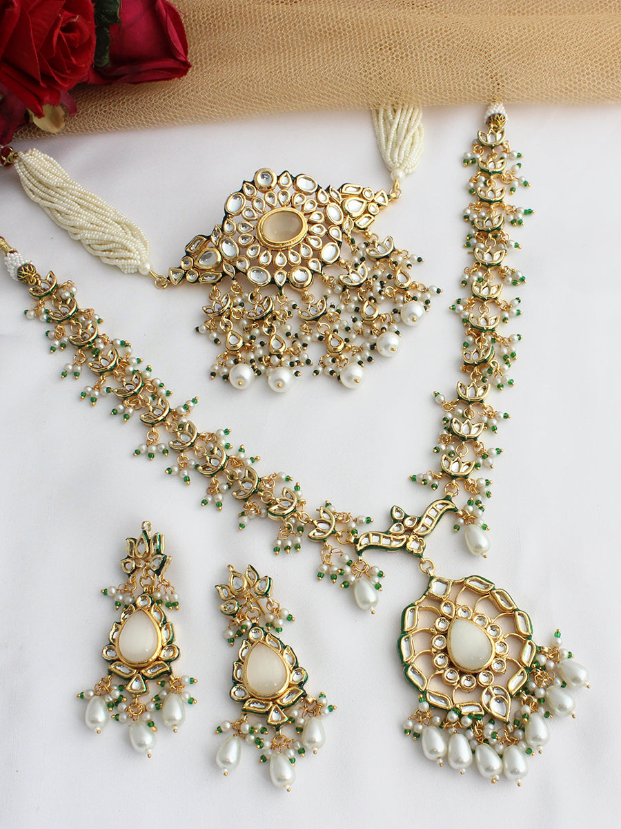 Pavitra Layered Necklace Set-Ivory