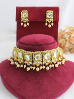 Shaista Choker Necklace Set-White