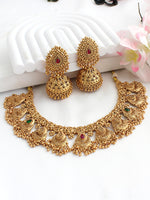 Srivalli Necklace Set-Pink/green