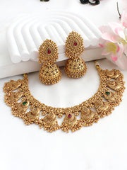 Srivalli Necklace Set-Pink/green
