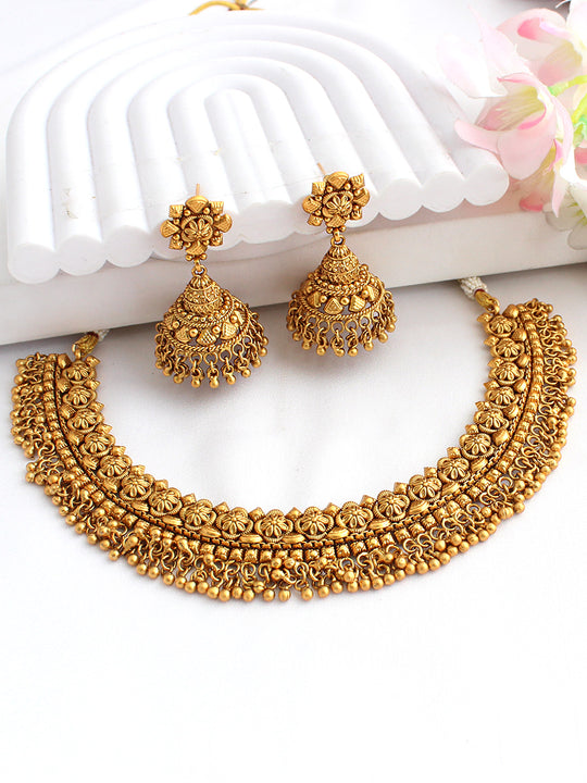 Bhumika Necklace Set-Gold
