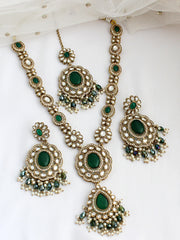 Pranita Long Necklace Set-Green