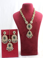 Pranita Long Necklace Set-Green