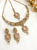 Tanvi Necklace Set-Pastel Pink