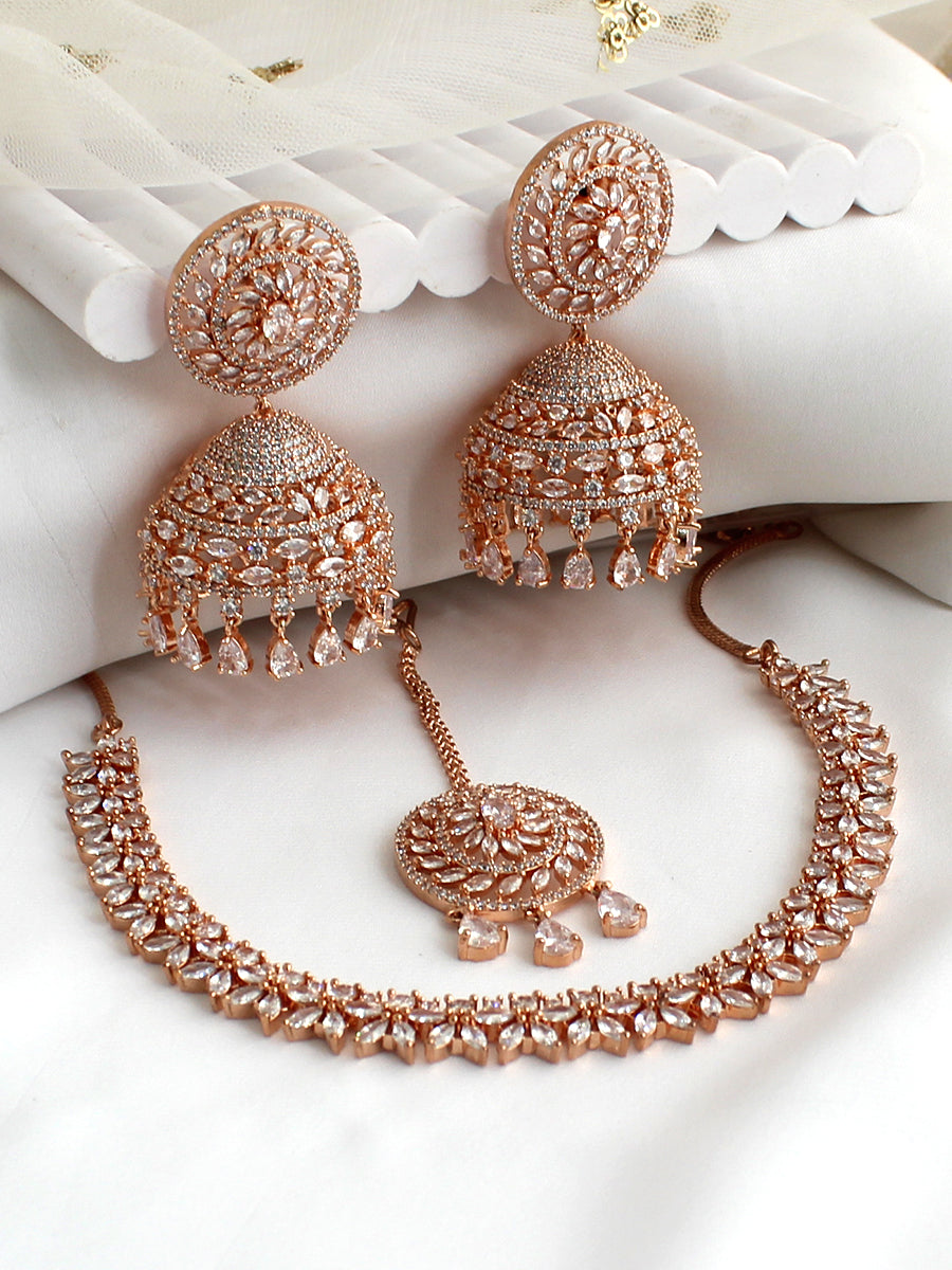 Rashi Necklace Set-Rose Gold