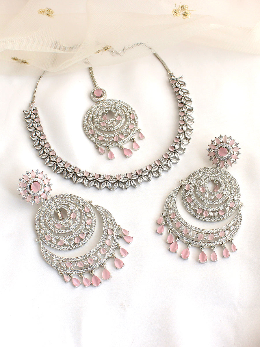 Omaira Necklace Set-Pastel Pink