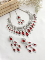 Melissa Necklace Set-Maroon