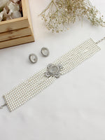 Alina Choker Necklace Set-Silver