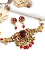 Karnika Choker Necklace Set-Maroon