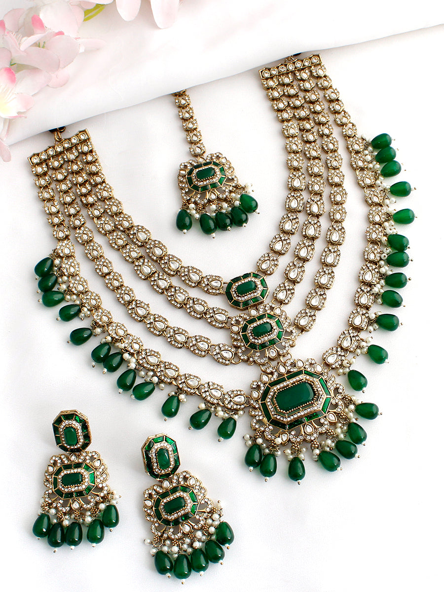 Anaya Layered Necklace Set - Green