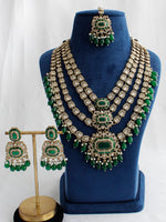 Anaya Layered Necklace Set - Green 